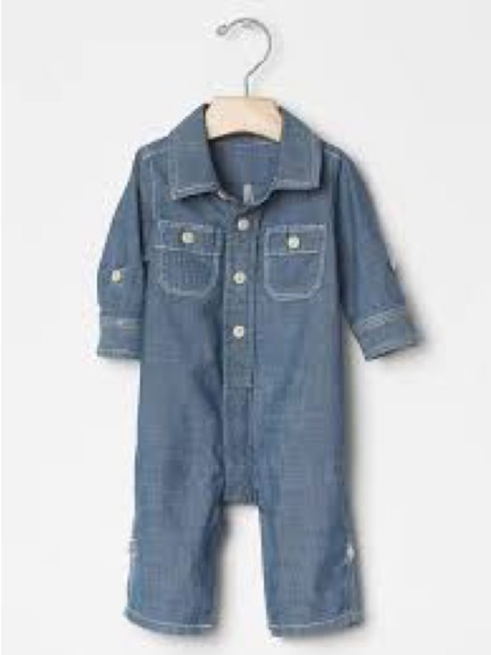 GAP Light Blue Denim Baby One-Piece Jumpsuit